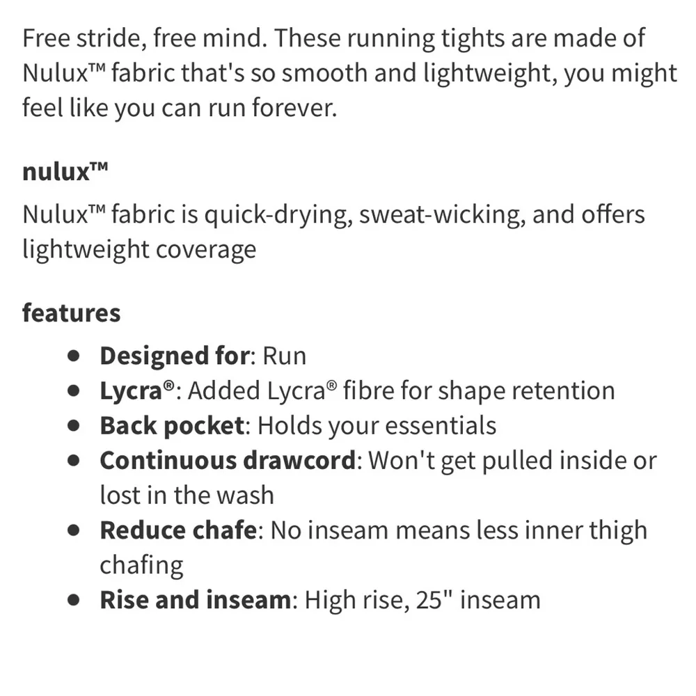 Lululemon Base Pace High-Rise Tight 25